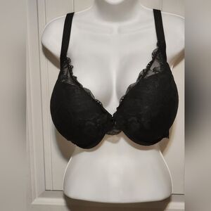 Black Lace Trim Underwire Bra